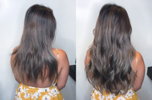 Hair extensions done by OC Hair Extension Specialist